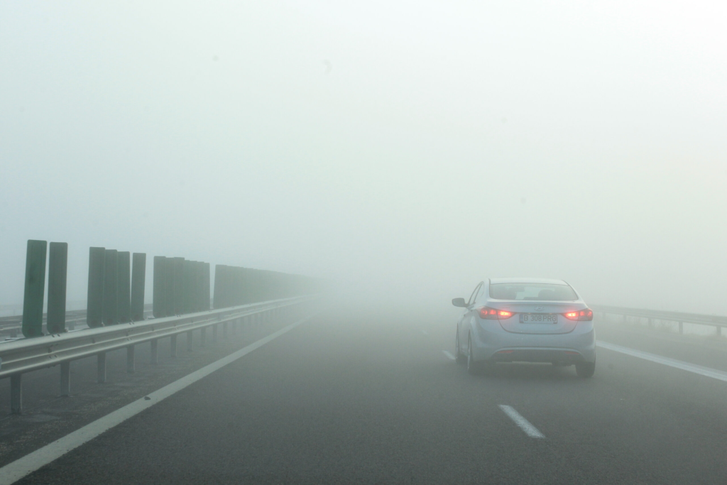 Ceata pe Autostrada Soarelui vizibilitate reduse