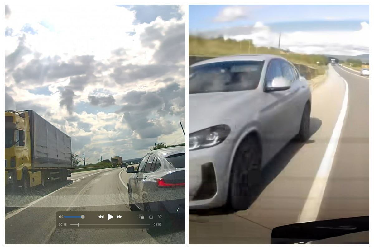 smecher cu bmw surprins facand manevra riscanta