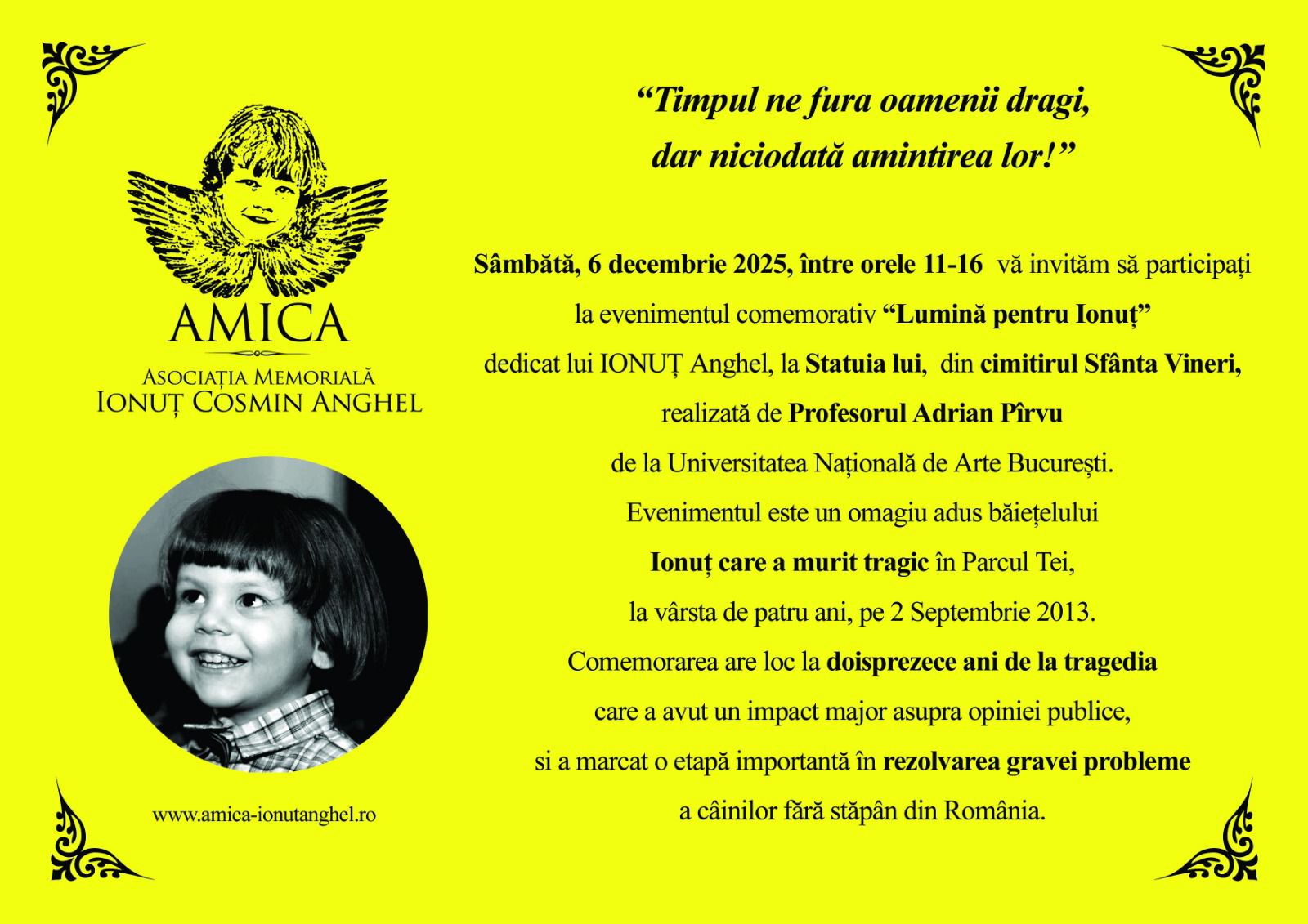 Comemorare pentru Ionut Anghel baietel omorat de caini