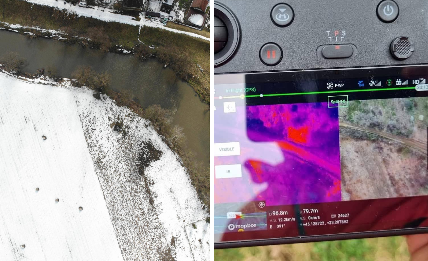 Autoritatile continua cautarile pentru baietelul de 4 ani disparut in Somes Dronele survoleaza zona iar echipele examineaza fiecare fotografie realizata FOTO