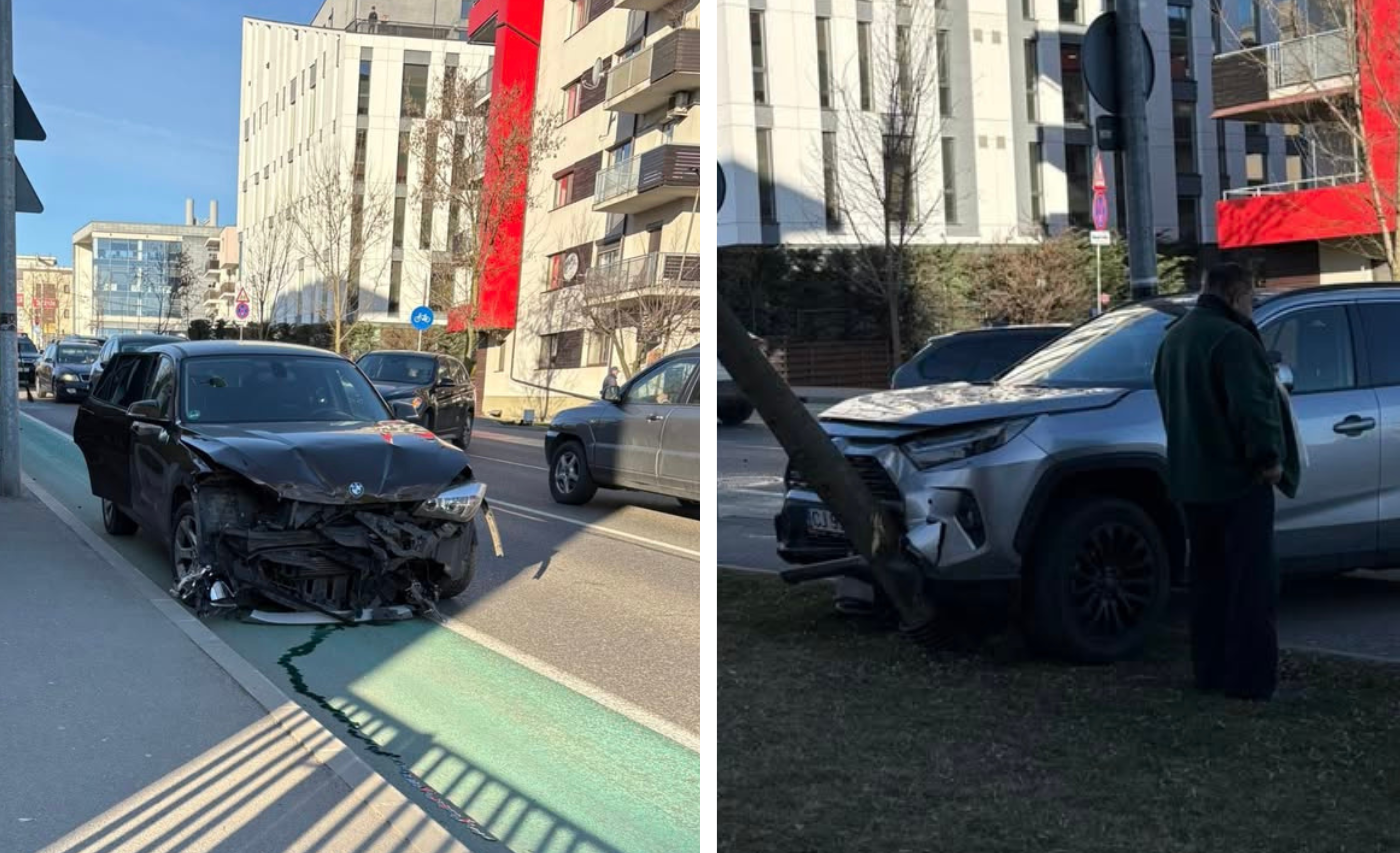 Accident grav in aceasta dimineata la Cluj Doua masini s au ciocnit violent Una dintre ele a doborat un copac