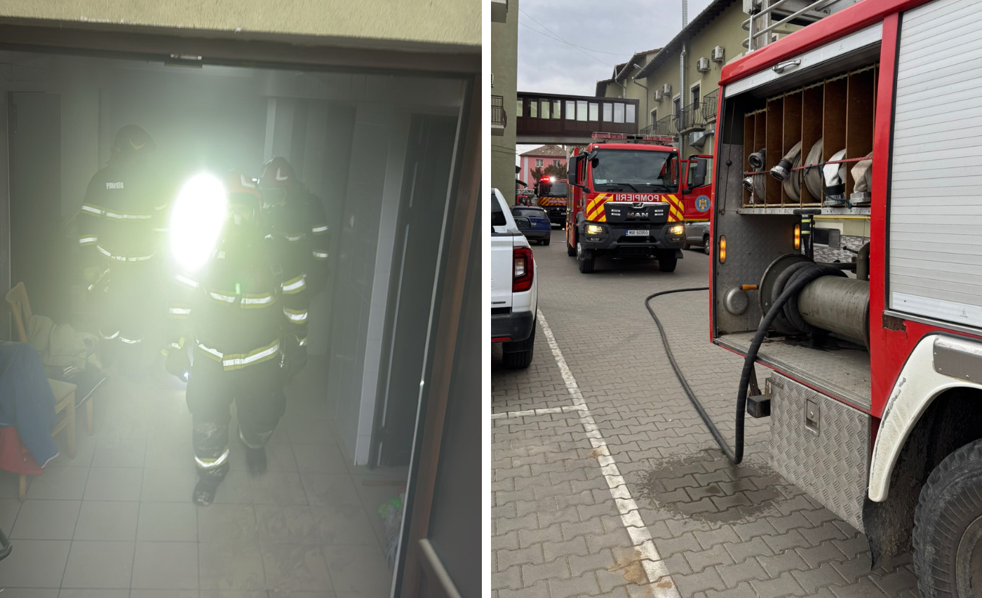 Incendiu la un hotel din Campia Turzii Flacarile au pornit de la un aparat din bucatarie iar echipajele SMURD intervin de urgenta