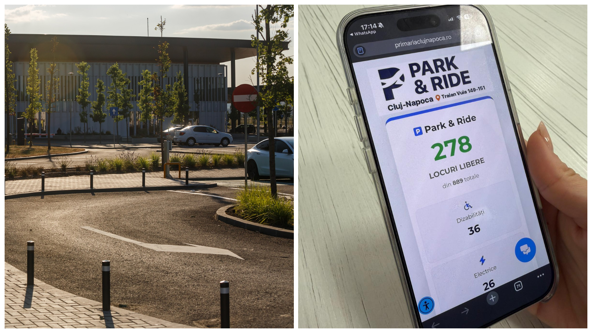 Park Ride ul de la Aeroport devine mai accesibil Clujenii pot verifica online locurile de parcare disponibile si au transport gratuit cu CTP