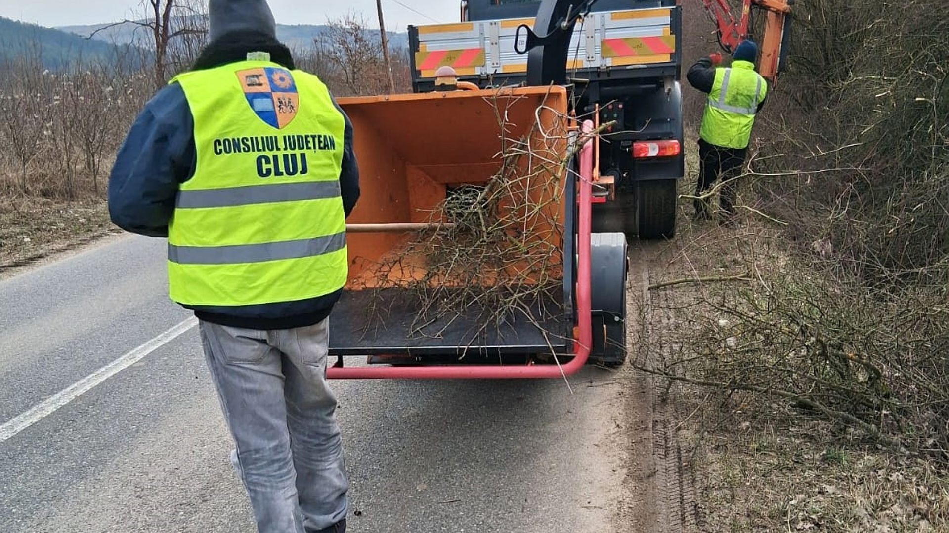 Siguranta crescutapentru soferi in judetul Cluj Consiliul Judetean a inceput taiera copacilor de pe marginea drumurilor