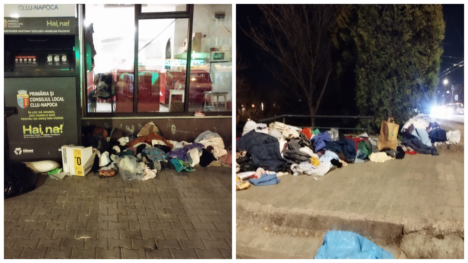 revolta in cluj napoca dupa imagini rusinoase haine aruncate pe jos langa containere iar problema persista de luni intregi fara solutii