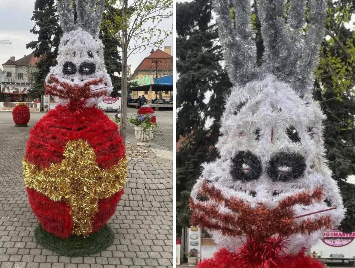 Iepurasi infricosatori amplasati in centrul Municipiului Baia Mare provoaca controverse printre locuitori E greu de imaginat cum arata