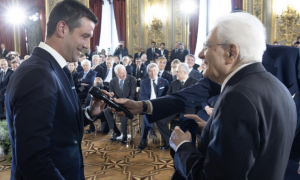 Cristi Chivu intampinat de presedintele Italiei inaintea finalei Cupei