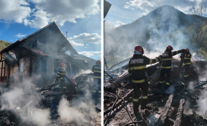 Trei incendii in decurs de cateva ore in Cluj Trei interventii rapide in aceasta dupa amiaza O casa a fost complet distrusa de foc