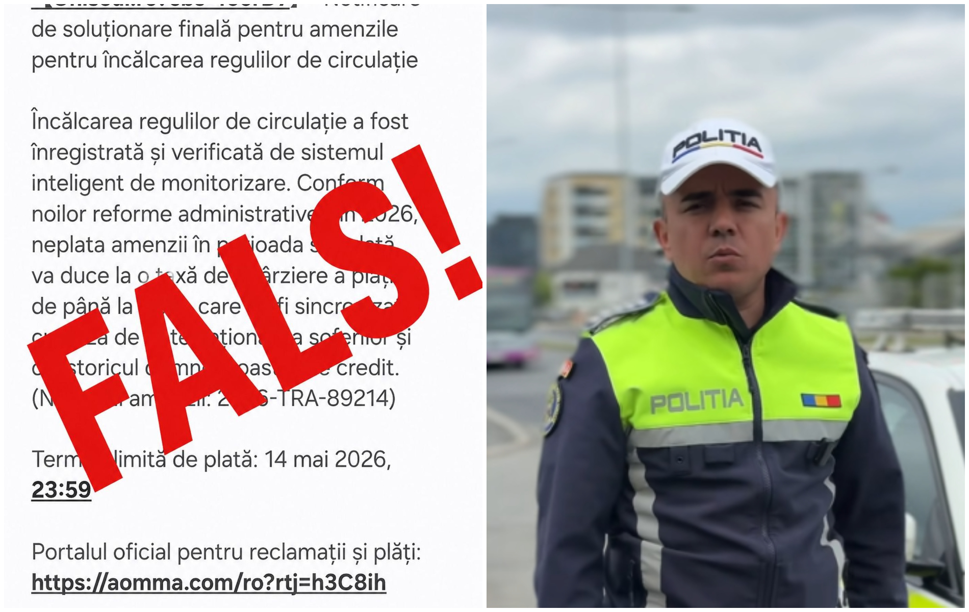 VIDEO Atentie la mesajele FALSE Politii a nu trimite niciodata SMS uri pentru plata amenzilor Este o noua metoda de inselaciune Nu accesati linkul