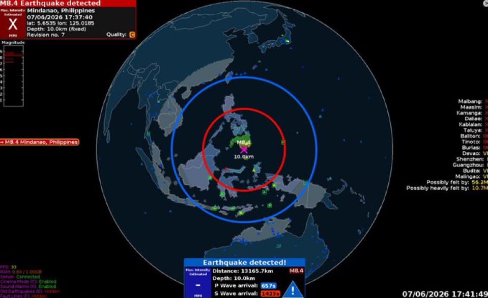 Cutremur de 7,8 grade în sudul Filipinelor / Un tsunami este așteptat pe anumite țărmuri 2 Cutremur de 78 grade in sudul Filipinelor Un tsunami este asteptat pe anumite tarmuri
