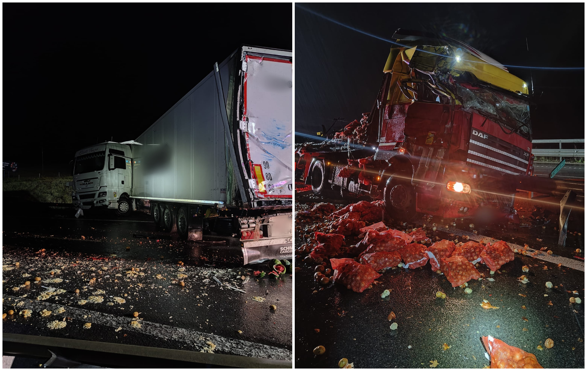 Haos pe Autostrada A10, în miez de noapte: două camioane s-au ciocnit, iar pompierii din Cluj au intervenit rapid. Ce s-a întâmplat cu șoferi? 4 Haos pe Autostrada A10 in miez de noapte doua camioane s au ciocnit iar pompierii din Cluj au intervenit rapid Ce s a intamplat cu soferi