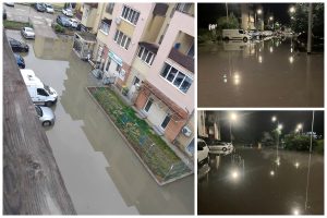 Ploaia torentiala de ieri a transformat parcarile blocurilor din Floresti in lac FOTO