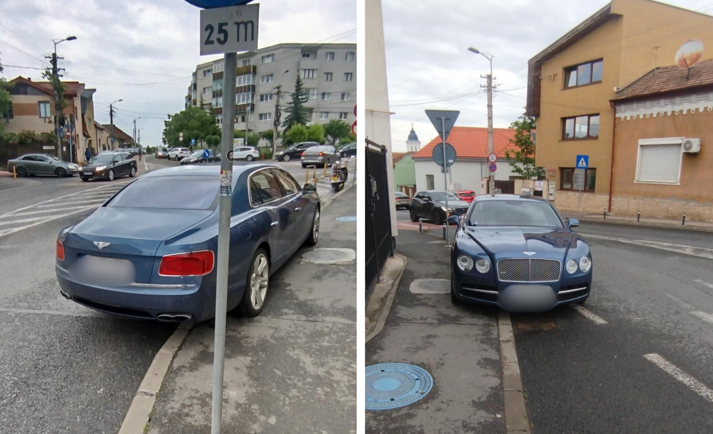 Tupeu de Bentley la Cluj! A parcat unde a vrut, blocând jumătate din bandă și trotuarul: Clujenii, scandalizați de „indolența” șoferului 3 tupeu de bentley la cluj a parcat unde a vrut blocand jumatate din banda si trotuarul clujenii scandalizati de indolenta soferului