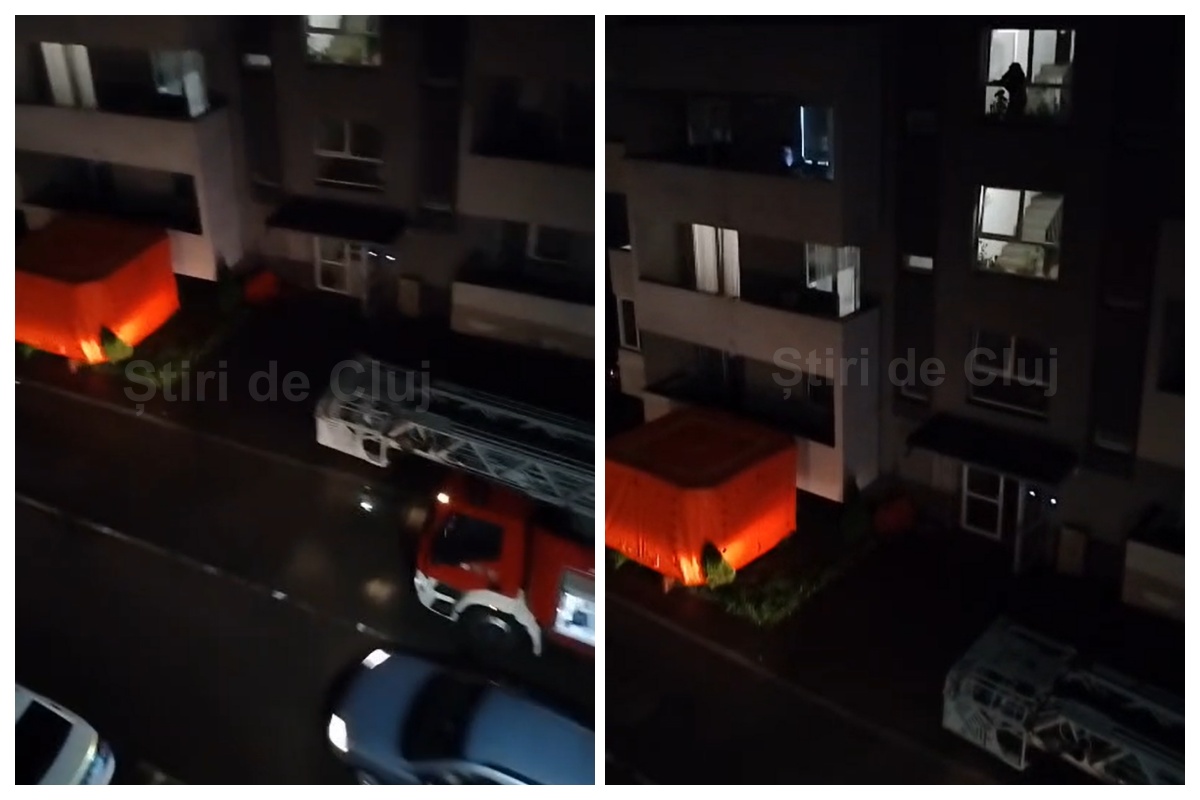 video exclusiv alerta maxima in floresti echipaje de pompieri si politie intervin la un clujean dificil discuta cu politistii intr un mod ironic