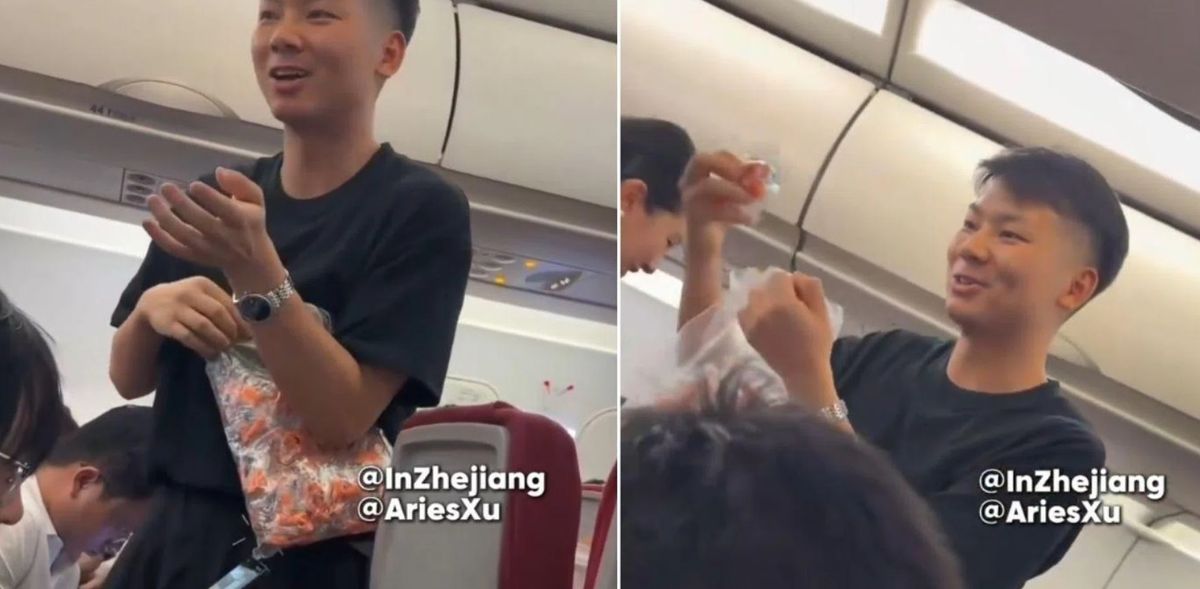 Un tata a dat dopuri de urechi pasagerilor dintr un avion temanduse ca bebelusul sau va plange cum au reactionat oamenii video
