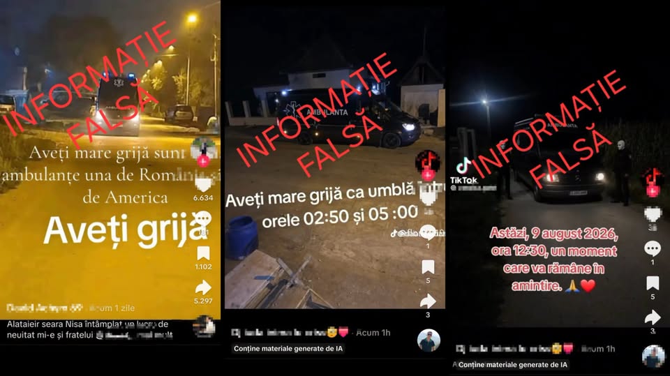 Ambulanta neagra o dezinformare MAI refuta informatiile false de pe TikTok