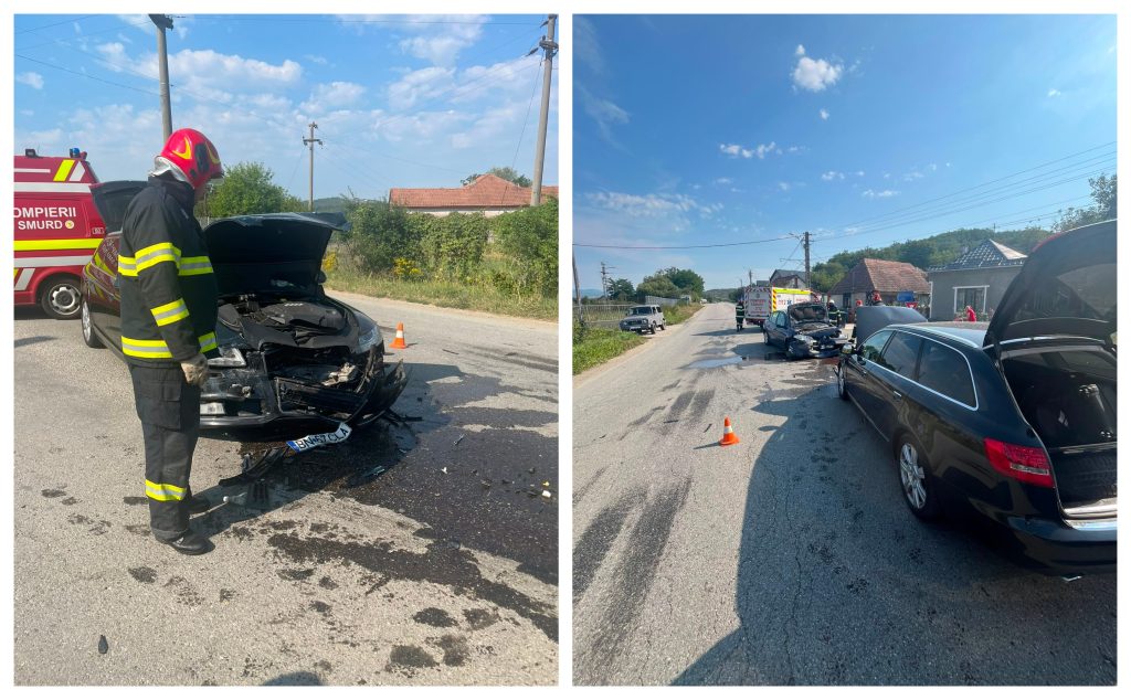 FOTO Accident grav in Cluj Cinci persoane au fost implicate Doua dintre ele au fost transportate de urgenta la spital
