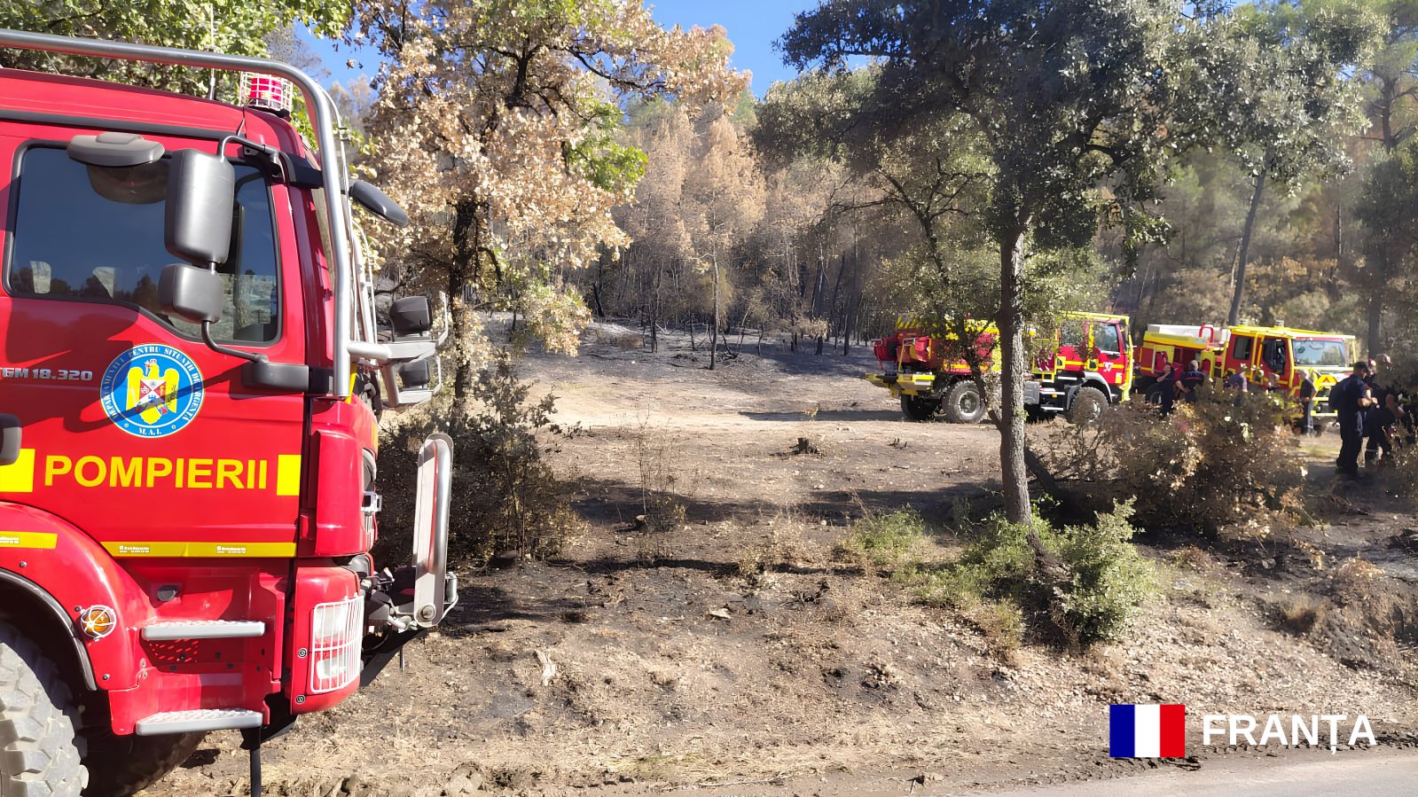 Pompierii romani in Franta si Grecia intervin in zone dificile de acces si patruleaza in zonele cu risc de incendii