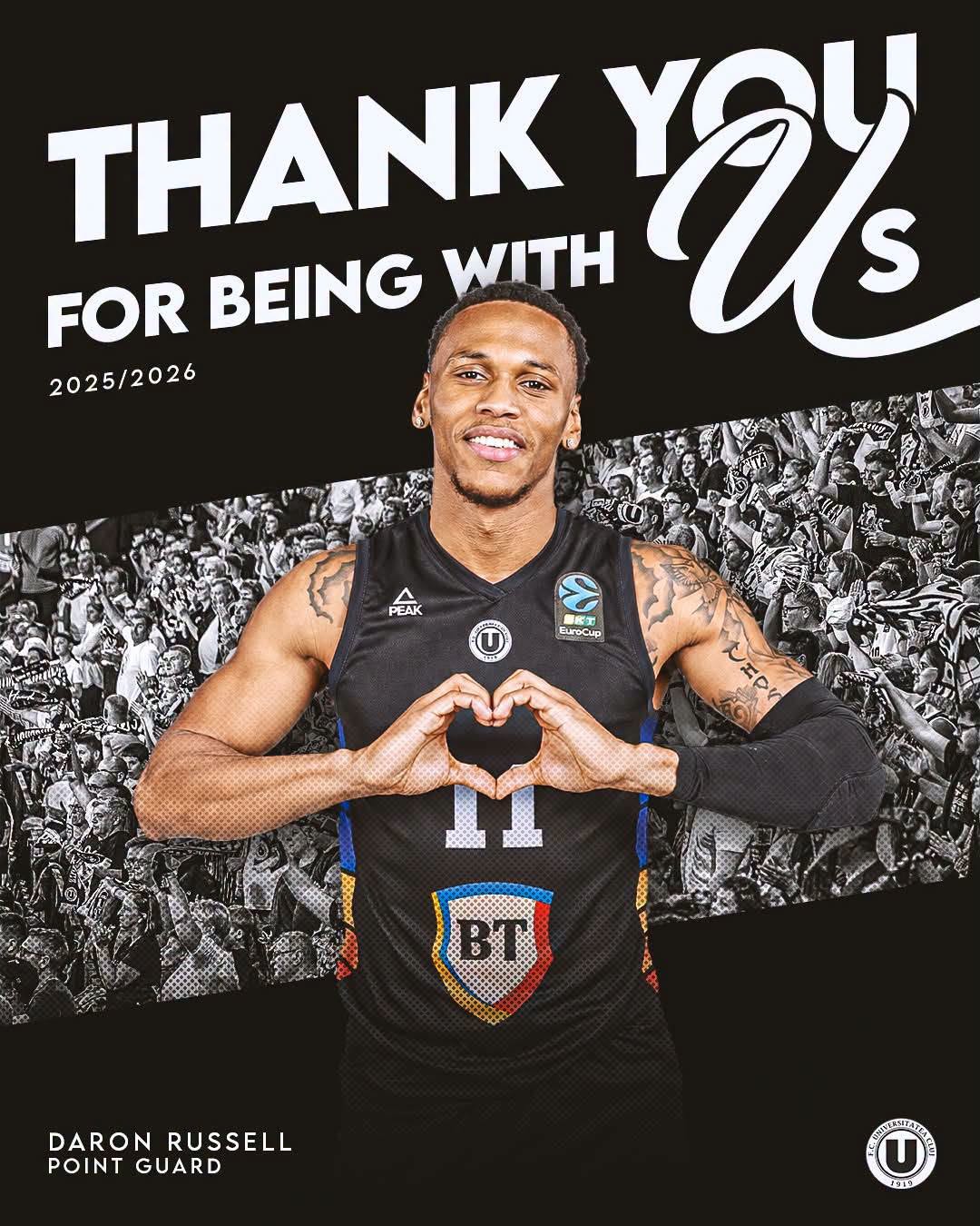 U BT Cluj Napoca a anuntat despartirea de Daron Russell MVP ul finalei din Liga Nationala