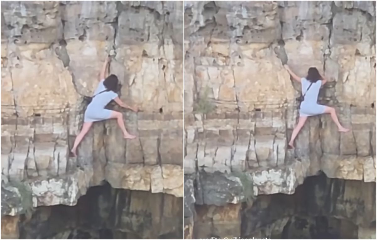 video viral o turista in italia a fost prinsa de o stanca dupa ce s a catarat singura pentru a face o fotografie momentul a fost suprins de martori